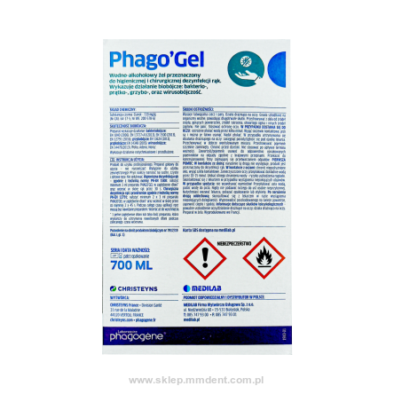 Phago'Gel 700 ML worek do dozownika