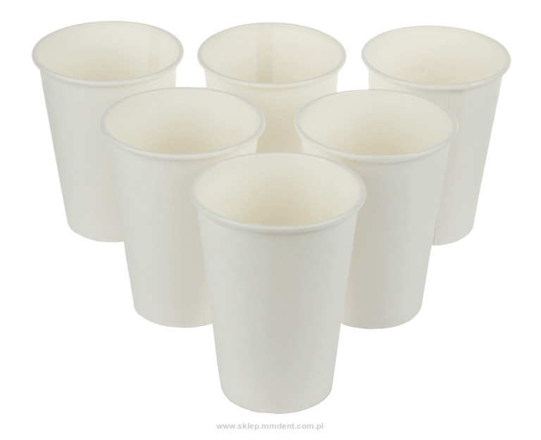 Papierowe kubki jednorazowe białe 100 szt.