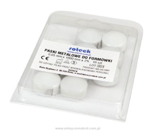 Paski metalowe do formówki 10 szt. 0,05mm x 1000mm