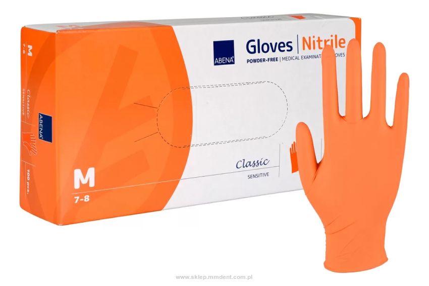 Rękawice nitrylowe pomarańczowe 100szt. Abena