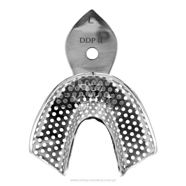 Łyżki wyciskowe z rantem perforowane do bezzębia Konopka