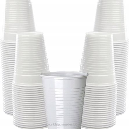 Plastikowe kubki jednorazowe białe 100 szt.