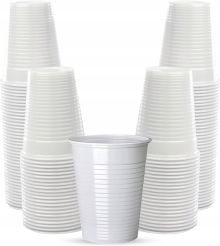 Plastikowe kubki jednorazowe białe 100 szt.