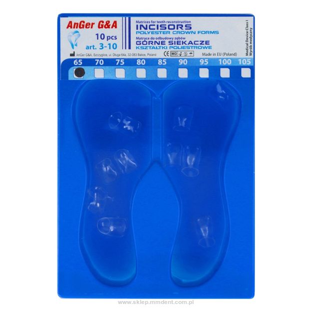 Kształtki poliestrowe AnGer górne siekacze 10 szt.