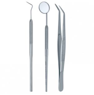 Zestaw diagnostyczny (zgłębnik, peseta, lusterko)