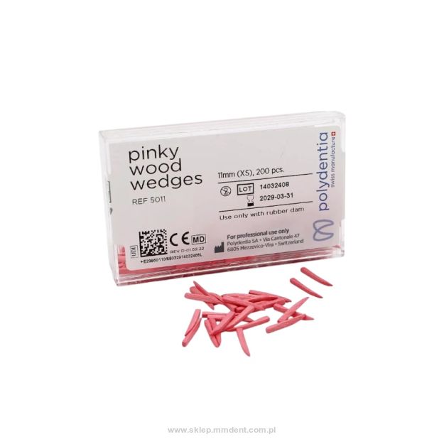 Kliny drewniane Polydentia XS różowe 200 szt.