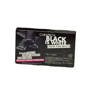 Gumy wybielające Curaprox Black Is White z aktywnym węglem 12 szt.